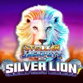 Jackpots logo of Stellar Jackpots with Silver Lion from Lightning Box Game at Arctic Casino